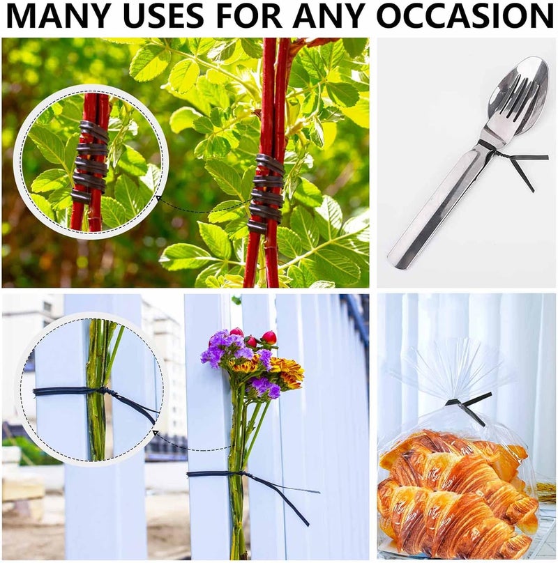 Easytle 1000 Pcs Twist Ties for Bags 5" Cable Ties Bag Twist Ties for Cord Twist Bread Ties Reusable Black Plastic Coated Ties Heavy Duty Bread Ties Twist Wire Ties for Household and Office Use - Image 5